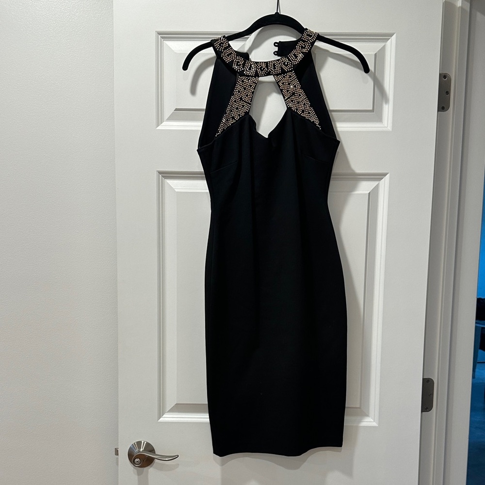 Cache Black and Gold Backless Dress